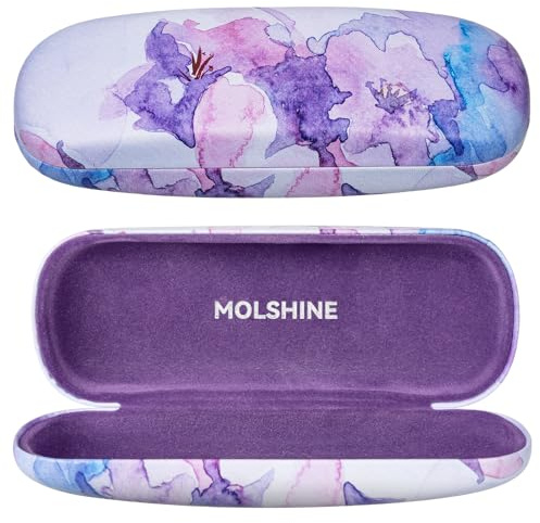 molshine Hartschalen-Brillenetui aus PU-Leder,tragbares Reise-Brillentasche für Männer,Frauen,Mädchen,Reisen,Studium,Arbeit