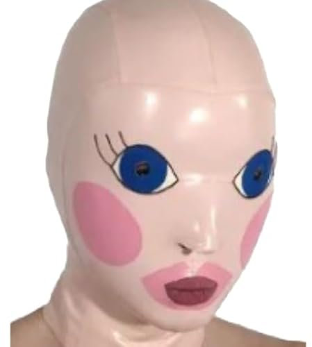 ZYDHHP Fetischmaske Bondage SM Latexmaske Halloween Cosplay Sexmaske Kopfbedeckung Erotik BDSM Maske Extreme Sexspielzeug Gummimaske Kopfmaske Aus Latex SM Spiele,XL,Pink