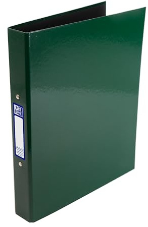 Oxford Premium A4 Ring Binder, Dark Green Single Folder, 25mm Capacity, Laminated Paper on Board