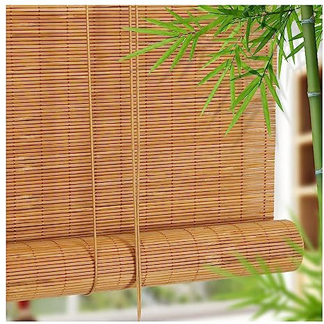 GeRRiT Tenda A Rullo in bambù Naturale, Tapparella Carrucola in Bamboo, Tende Veneziane per Interni Esterni, Antivento Traspirante Tapparella di bambù, Veneziana per Finestre Porte Balconi