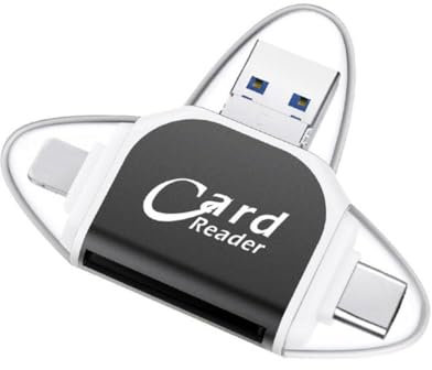 Lector de tarjetas SD TF universal multipuerto 4 en 1, lector de tarjetas SD/Micro SD, adaptador multipuerto USB C, lectores de tarjetas de memoria externas USB 3.0, adaptador compatible con iPhone,