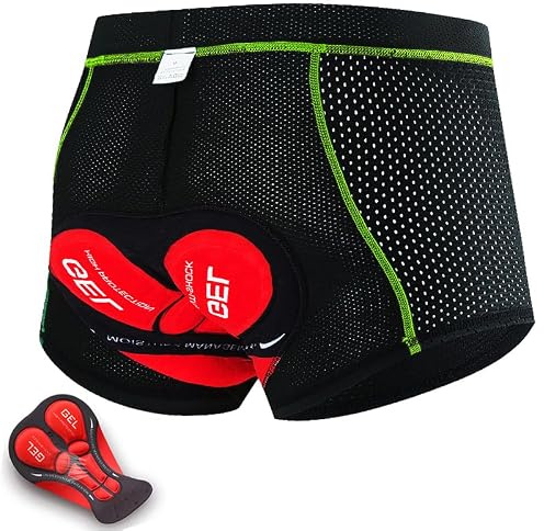 NuCamper Caleçon de Cyclisme pour Homme Cuissard de Cyclisme rembourré avec élastique 5D Gel Coussinet de siège résistant aux Chocs Séchage Rapide