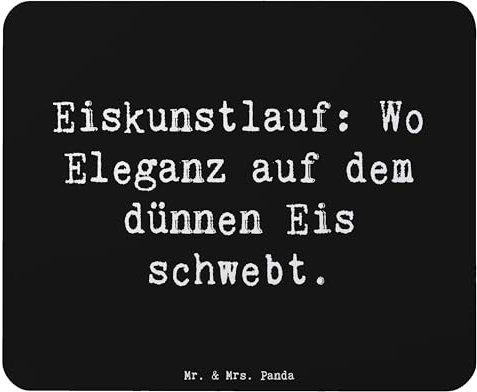 Mr. & Mrs. Panda Mauspad Spruch Eiskunstlauf: Wo Eleganz auf dem dünnen EIS schwebt. - Geschenk, dünnes EIS, PC Zubehör, Einzigartiges Mauspad,