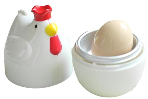 Gihioue Eierkocher Für Die Mikrowelle, 1 Gekochtes Ei Dampfgarer Dampfgarer Stoessel Förmiger Kapazität, Gelb, Polypropylen, Küchenhelfer Zum Schnellen Eierkochen, Kochzubehör