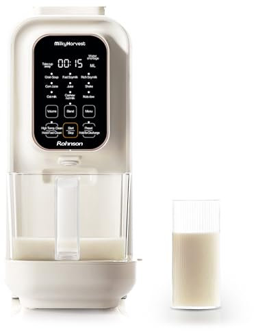 Rohnson Milky Harvest – Macchina per Latte Vegetale, Latte di Noci, Frullati, Succhi, Bevande Calde e Fredde, Porridge, Autopulente, Timer Programmabile 2-12h, Lame Potenti, Stile Vita Più Sano