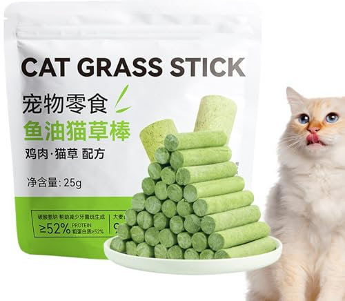 Katzengras für Hauskatzen, Leckerli-Snack-Stick für Katzen - Haustier-Katzengras-Kauspielzeug, Kaustab für den Innenbereich,Katzengras-Stäbchen-Snacks, Haustierbedarf für Katzenkätzchen im Innen- und