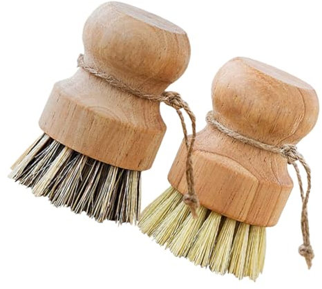 ANDRESLAD Wooden Kitchen Brush Set Dishwashing Brush Palm Cleaning Scrubber for Dishes Cookware