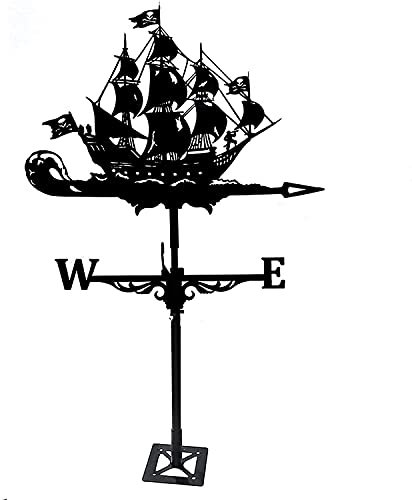 XINYUNFEI Wetterhahn Metall für Garten Weathervane Wettergeräte Windrichtung Retro Segelboot Fischerboot Schiffsform Wetter Vane, Kreative Wohnkultur Ornament Geschenk for Bauernhof Garten
