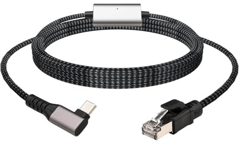 Leehitech 1.2M Câble Ethernet USB-C vers RJ45 CAT 6, Connexion Directe Gigabit Stable 1 Gbit/s, pour Routeur/Switch, MacBook Pro/Air, iPad Pro, Smartphone et PC, Remplace l'Adaptateur USB vers RJ45