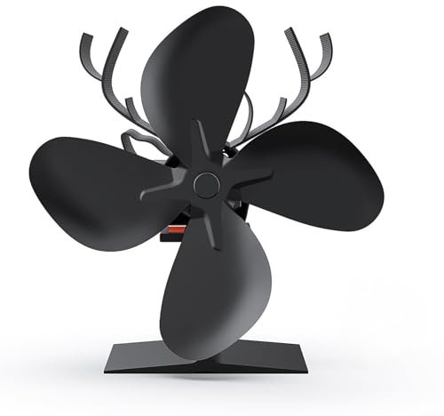 ZYNCUE Log Burner Fan,4 Blades Wood Stove Fan Heat Powered Fireplace Burner Fan Silent Operation Fire Fan Wood Burner Fan For Wood Log Burners Gas Pellet Log