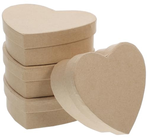 PRETYZOOM 4 Stück Herzförmige Geschenkboxen aus Kraftpapier mit Deckel Kleiner Aufbewahrungsboxen für Selbstgemacht Bastelarbeiten Stabile Verpackung für Hochzeit Geburtstag Valentinstag