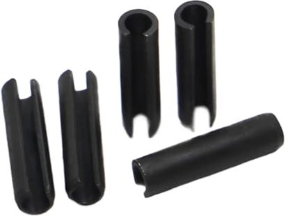 CLENEA Schwarzer elastischer Stahlsplint, zylindrischer Positionierungsspannungsdübel, Federstift(6mm,M8)