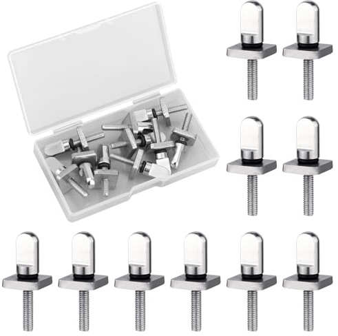 BOXOB 10st Surfboard Fin Screws, 316 Rostfritt Stål Paddle Board Fin Skruv Och Plate Surfingbräda Surfing Tillbehör med O-Ringar för Surf Longboard & SUP
