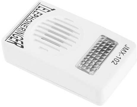 Blanco, Amplificador de Timbre para Teléfono Fijo, Volumen Ajustable | Diseño Compacto y Ligero de PP, Funcionamiento sin Batería, Instalación Sencilla para Llamadas Entrantes