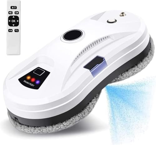 LVSEWOA Robot Limpiador de Ventanas con Rociador Automático de Agua Máquina Limpiadora de Ventanas Eléctrica Aspiradora de Vidrio Seguridad Anti-caída