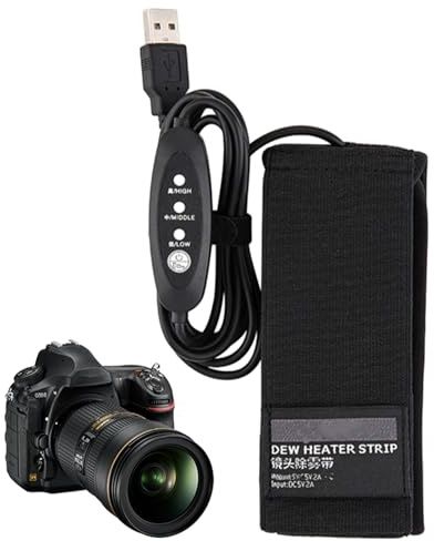 Chauffage d'objectif, bande chauffante USB, chauffage d'objectif, 3 réglages de chaleur, chauffe-lentilles pour viseur et télescopes