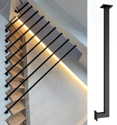 Barandillas de escalera Pasamanos Postes de balaustrada en forma de L para hogar, loft, jardín, valla y soporte de suelo a techo