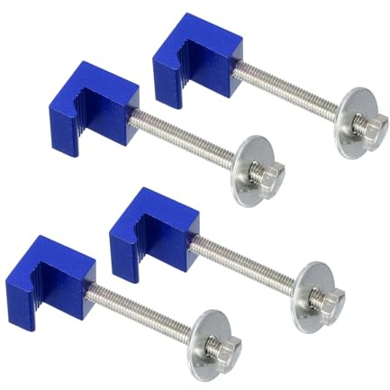 sourcing map 4 ganci a J Crossover, kit di montaggio per cassetta degli attrezzi in alluminio per camion pickup, montaggio cassetta degli attrezzi, superficie anodizzata con dadi di fissaggio, blu