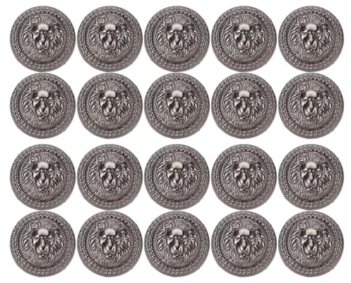 BAFOVY Rivetti in Lega di Zinco Testa di Leone, 20 Set Rivetti Decorativi con Viti, 24mm Resistente Alla Corrosione per Borse Scarpe Abbigliamento Artigianato (#1)