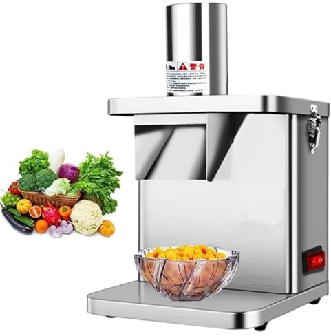 MQDLJSE Cortadora de Verduras eléctrica, procesador de Alimentos Comercial, picadora de Verduras Multifuncional, cortadora de Frutas Profesional de Alta Resistencia con 5 Cuchillas de Acer