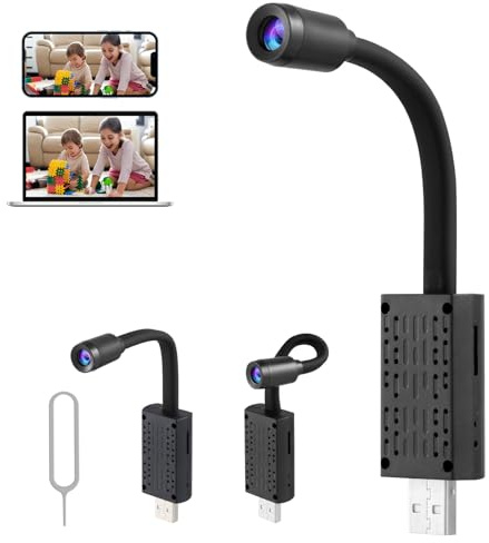 IMIKEYA Videocamera Spia Intelligente 1080p USB Wifi per Casa | Monitoraggio Remoto Interfono Vocale e Stili multipli Registrazione in Loop Visione Notturna Angolo Ampio