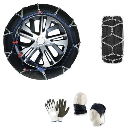 Schneeketten 255/60R18, 16 mm (CN121), 1 Paar Schneeketten für Autoreifen, Rautenglieder = 2 Stück, zugelassen auf der Straße für Schnee und Eis