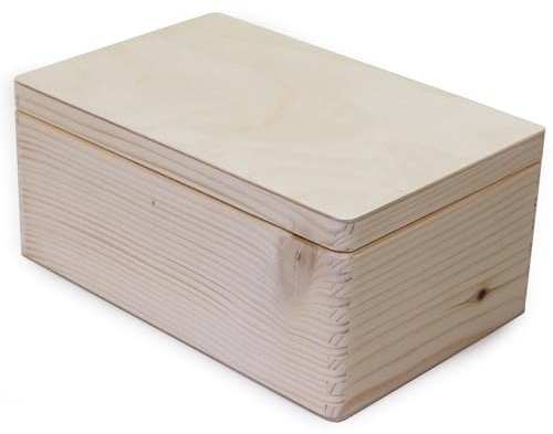B-WARE Holzkiste mit Deckel Lagerkiste Aufbawahrungskiste Holzbox (30 x 20 x 13 cm)