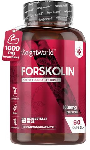 Forskolin Kapseln - 1000mg pro Portion - 60 vegane Kapseln - Coleus Forskohlii Extrakt - Indische Brennnessel - WeightWorld
