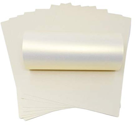 Syntego Elfenbein Eis Gold Haze Perlglanz-Schimmer, Doppelseitiger, dekorativer Karton, A4, 300 g/m², 10 Blatt (Eis Gold)