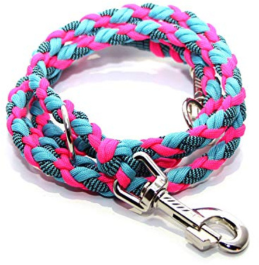 Paracord Leine, verstellbare Hundeleine, 10mm Durchmesser, verschiedene Karabiner und Längen wählbar