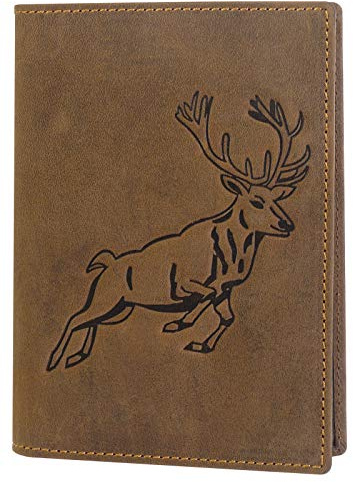 Harrys-Collection Ausweismappe mit Hirsch RFID, Farben:Cognac