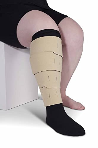CircAid Juxtalite HD Lower Leg System – Easy to Use Adjustable Compression Wrap Garment for Men & Women, Leg Circulation for Support, Flexible Hood & Loop Straps , X-Large Long, Beige - New