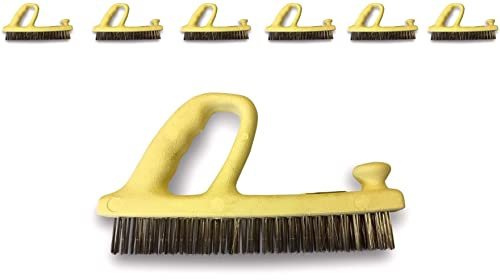 Kibros Lot 6 brosses rabot fil inox prise en main ergonomique décapage | Garnissage fil inox, poignée ergonomique, décapage brossage nettoyage grandes surfaces inoxydables.