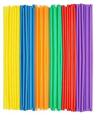 Comfy Package 10.02-Inch Long Plastic Straws [500 Count] Disposable Drinking Straws for Cold Beverages, Parties & Events - Assorted Colors