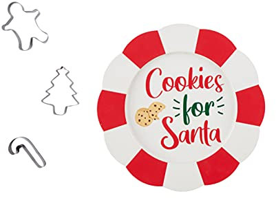 Mud Pie Juego de galletas de Navidad para hornear de Papá Noel con cortadores y moldes para galletas