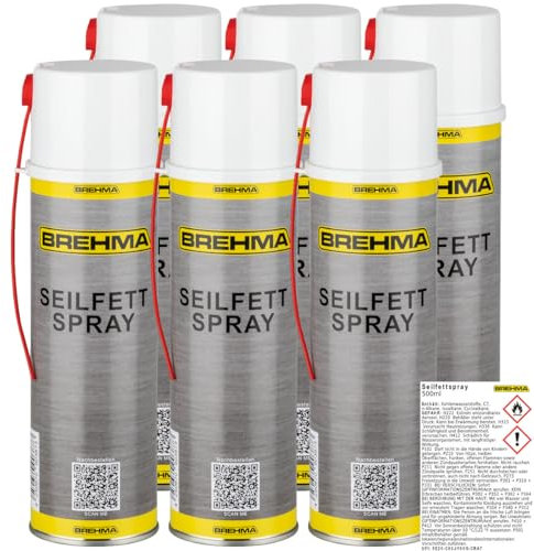 BREHMA 6X Seilfett Spray 500ml Fettspray Sprühfett Kettenspray