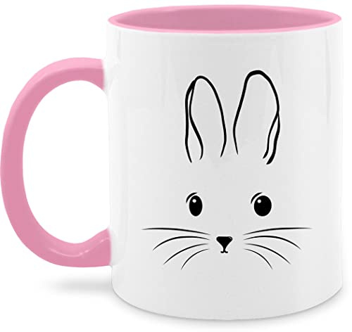 Tasse Tassen 325ml - Ostergeschenke - Hasen Kopf Simple I Hase einfach - 325 ml - Rosa - ostertassen, ostern oster ostertassen ostermotiv bunny oster-tassen osterhase ostern￼ ostertasse