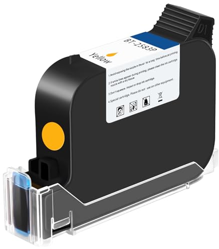 OLYBSJET Solvant Original Cartouche d'encre de Rechange à séchage Rapide pour imprimante Jet d'encre Portable BT-HH6105B2 Jaune