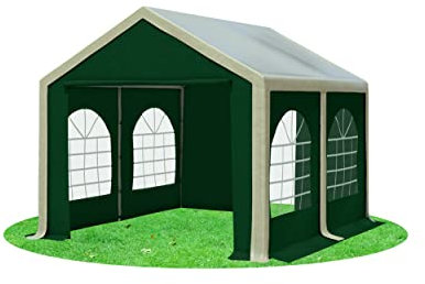 Stabilezelte Partyzelt 3x4m Modular Professional PVC 500 g/m² mit Fenster BRAUN GRÜN