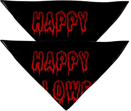 2 Stück Hundehalstuch, blutig, Happy Halloween, Mädchen, Jungen, Haustier-Lätzchen, Hundeschal, Halstuch, waschbar, Zubehör für kleine, mittelgroße und große Hunde, Welpen, Katzen, Haustier