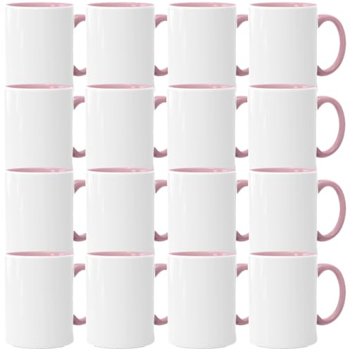 Sublimationstassen ohne Druck AAA Grade | Einzeln oder im Set | Fototasse für Sublimationsdruck | Leere Tassen für Hitzepressen-Thermo-Sublimation (72 Stück, Rosa)