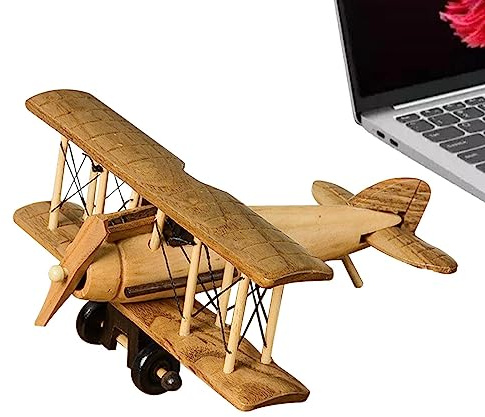 Kasmole Maquette d'avion en Bois - Maquette d'avion en Bois - Modèle d'Bureau décoration d'avion Vintage Portable, Cadeau d'anniversaire pour Tout-Petit et Filles