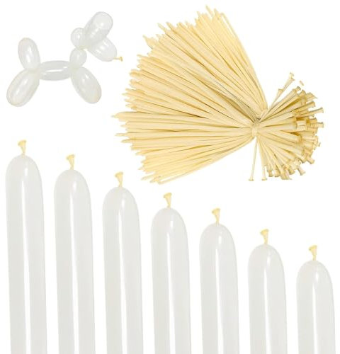 200Pcs 260q Long Clear Latex Balloons for Party Wedding Twisting and Animal Modeling - Screwing Balloons for Beginners Making