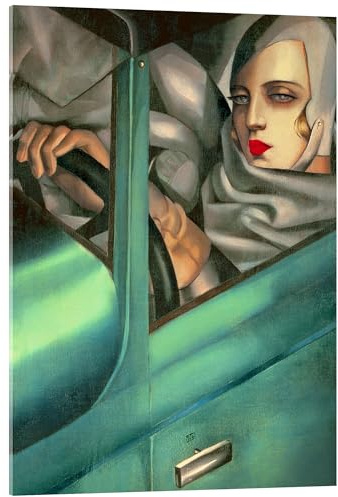Posterlounge Autoportrait, 1929 Stampa su vetro acrilico di Tamara de Lempicka 50 x 70 cm Turchese Quadri Decorazione per pareti