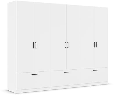 Rauch Möbel BARI, Kleiderschrank, Farbe Weiß, Breite 271 cm | Schrank, 6-türig, 3 Schubladen, für Schlafzimmer, Kinderzimmer, Babyzimmer, Homeoffice, Garderobe, Flur