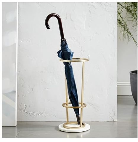 Regenschirmständer Regenschirmständer Aus Eisen, Marmorsockel, Regenschirmständer, Hotelregenschirm, Lobby, Regenschirm, Aufbewahrungseimer, Regenschirmregal Schirmständer ( Color : Gold , Size : 25*5