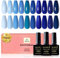 YSUVIN UV Nagellack Blau, 10 Farben Blau Hellblau Marineblau Dunkelblau Glitter Gel Nagellack Soak Off UV Nagel Gel für Anfänger DIY Nail Art Maniküre Salon, Langlebig, 8ML
