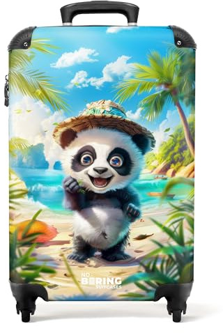 NoBoringSuitcases.com Kinderkoffer, Koffer Personalisiert, Kinderkoffer Mädchen, Koffer Groß, TSA, Kindertrolley, Hartschalenkoffer Groß, Koffer Mittelgroß (Schwarzes Pferd - Grau, 67 cm - 72 L)