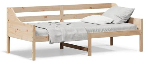 Homgoday Dormeuse 90x200 cm in Legno Massello di Pino, Divanoletto, Struttura Divano Letto, Sofa Divano Letto, Letto Giroletto Telaio s1