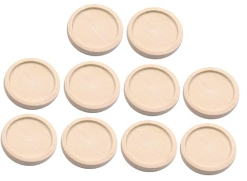 VILLCASE 100stücke Holzrunde Anhängerschalen Khaki Außendurchmesser Innendurchmesser Für Schmuck Handwerk Personalisierte Broschennadeln Und Kreative Projekte